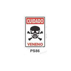 PLACA SINAL 20X30CM 086 CUIDADO VENENO - LABORAVES