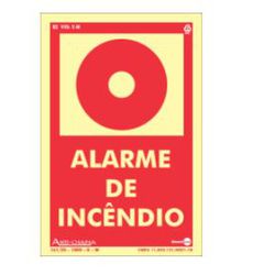 PLACA SINAL 10X14CM 093 ALARME INCENDIO - LABORAVES