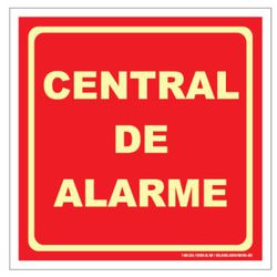 PLACA SINAL 15X20CM 081 CENTRAL ALARME - LABORAVES