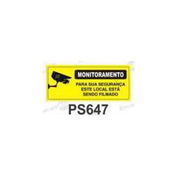 PLACA SINAL 30X13CM PS647 MONITORAMENTO - LABORAVES