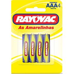 PILHA RAYOVAC COMUM AAA PALITO C/4 PILHAS - LABORAVES