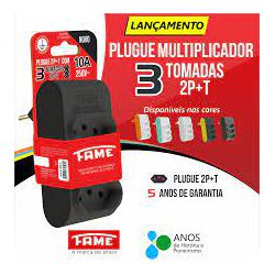 TOMADA FAME MULTIPLICADORA 2P+T 10A 250V 4105 - LABORAVES
