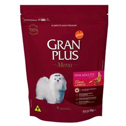 RACAO CAO GRAN PLUS 3 KG AD MINI CARNE - LABORAVES