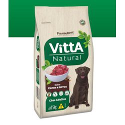 RACAO CAO VITTA NATURAL 15KG ADULTO CARNE - LABORAVES