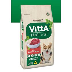 RACAO CAO VITTA NATURAL 15KG AD RAÇA PEQ CARNE - LABORAVES