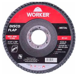DISCO LIXA FLAP FERRO 115X22 G 80 WORKER - LABORAVES