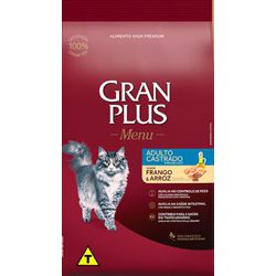 RACAO GATO GRAN PLUS 3 KG CAST FRANGO E ARROZ - LABORAVES