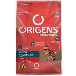 RACAO GATO ORIGENS 3KG AD CARNE CASTRADO - LABORAVES