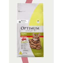 RACAO GATO OPTIMUM DRY CARNE 3 KG AD - LABORAVES