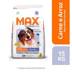 RACAO CAO MAX 15KG AD M/G CARNE - LABORAVES
