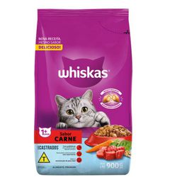 RACAO GATO WHISKAS 900G CARNE CASTRADO - LABORAVES