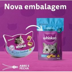PETISCO GATO WHISKAS TEMP PELO SAUDAVEL 40G - LABORAVES