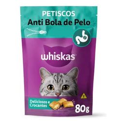 PETISCO GATO WHISKAS TEMP ANTI BOLA PELO 80G - LABORAVES