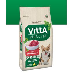 RACAO CAO VITTA NATURAL 3 KG AD R PEQ CARNE - LABORAVES