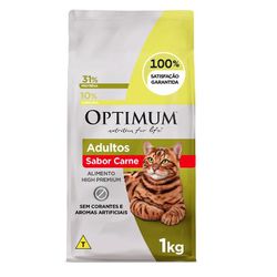 RACAO GATO OPTIMUM DRY CARNE 1 KG - Laboraves