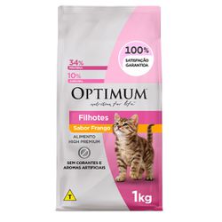 RACAO GATO OPTIMUM FILHOTE FRANGO 1KG - Laboraves