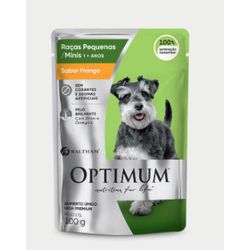 CARNE CAO OPTIMUM SACHE 100G FRG RAÇA PEQ - Laboraves