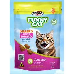BIFINHO GATO SNACK FUNNY CAT SALMAO 50G - Laboraves