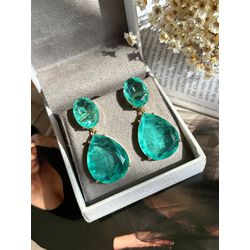 Brinco 2 em 1 Oval e Gota Turmalina - LACARMEN