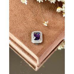 Pingente Charm Retangular Ametista Para Pulseira e... - LACARMEN