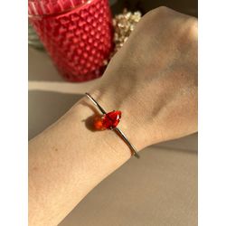 Bracelete Gota Tangerina Banho Ródio Branco - LACARMEN