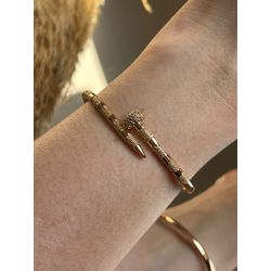 Bracelete Prego Cravejado Ouro - LACARMEN