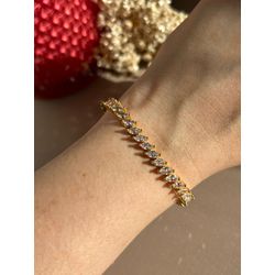 Pulseira Navete Cristal Ouro - LACARMEN