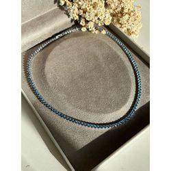 Riviera 3 Garras Azul 45cm pedra zircônia 3mm com ... - LACARMEN