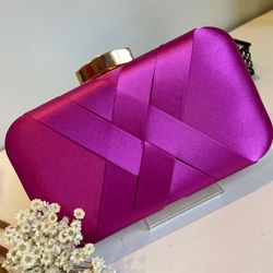 Clutch Retangular Acetinada Pink - LACARMEN