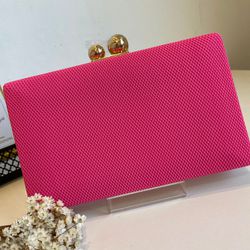 Clutch pink fecho duas esferas metal dourado - LACARMEN