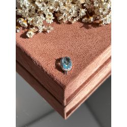 Pingente Charm Oval Água Marinha Para Pulseira - LACARMEN