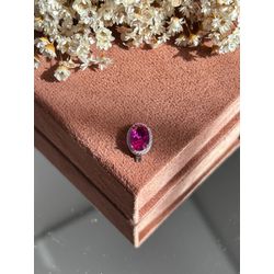 Pingente Charm Oval Safira Rosa Para Pulseira - LACARMEN