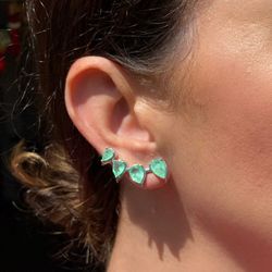 EarCuff Gotas Greenery Ródio Branco - LACARMEN