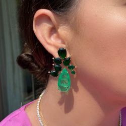 Brinco Gotas Esmeralda e Verde Lima - LACARMEN