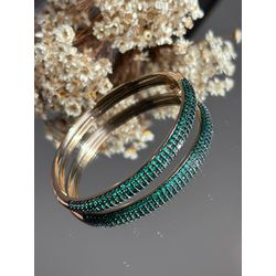 Bracelete Cravação Verde Esmeralda - LACARMEN