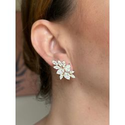 Brinco EarCuff Gotas Zircônia Dourado - LACARMEN