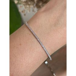 Bracele Cravação Uma Linha Kunzita Prateado - LACARMEN