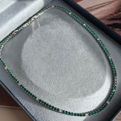 Colar Riviera 4 garras Mesclada Verde Esmeralda - LACARMEN