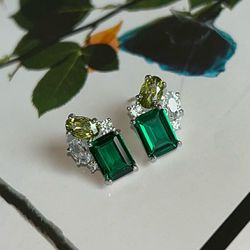 Brinco Verde Esmeralda Prata 925 - LACARMEN