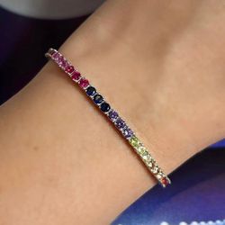 Pulseira Riviera Rainbow Prata 925 - LACARMEN
