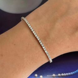 Pulseira Riviera 2mm Zircônia Prata 925 - LACARMEN