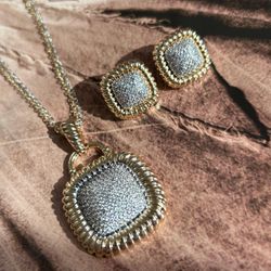 Conjunto Brinco e Colar Square Doia Banhos - LACARMEN
