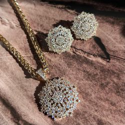 Conjunto Brinco e Colar Luxo Cravação - LACARMEN