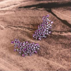 Brinco Earcuff Cravação cor Safira Rosa/Pink Joia ... - LACARMEN