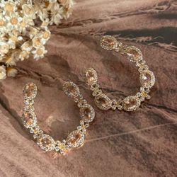 Brinco Argola Frontal Morganita Ouro - LACARMEN