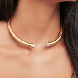 Colar Aro Rígido Ouro Acetinado - LACARMEN