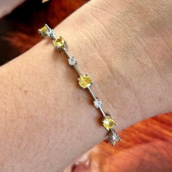 Pulseira Riviera Fio Faca Zirconias Fancy Yellow - LACARMEN