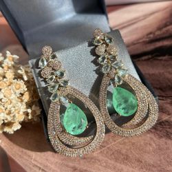 Brinco Luxo Gota Turmalina Verde - LACARMEN