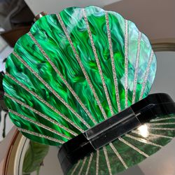 Bolsa Clutch Acrílico Concha Verde - LACARMEN