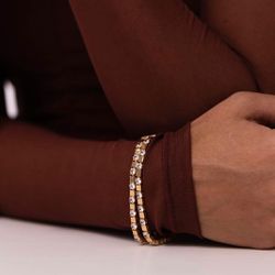 Pulseira Block Mesclada Dourada - LACARMEN